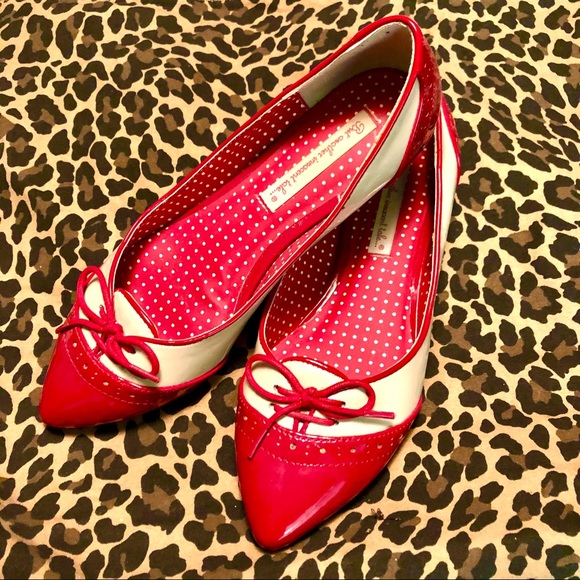 But another innocent tale red brogue ballet flats